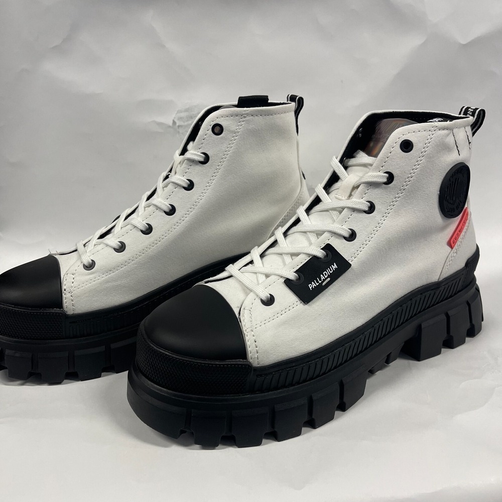 Palladium Revolt Hi TX Womens‎ 10 Star White Chunky Platform Boots Streetwear